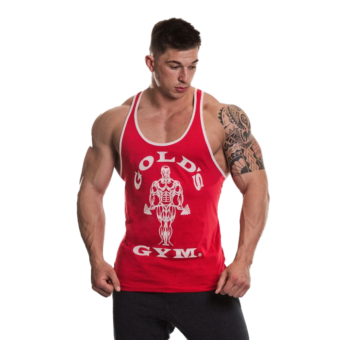 Golds Gym Muscle Joe Contrast Stringer - Red/White