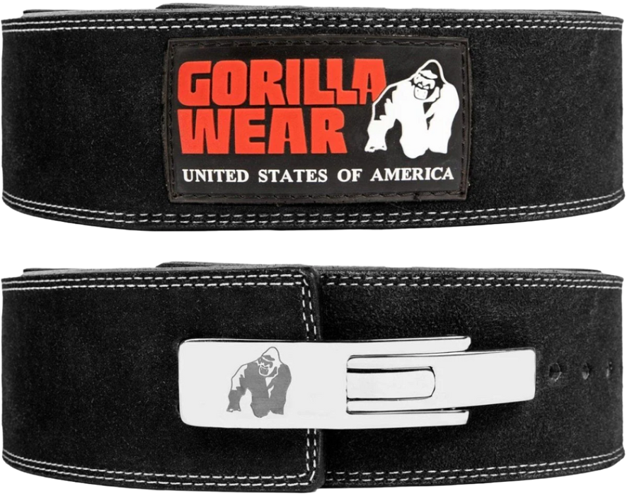 Gorilla Wear 4 Inch Leather Lever Belt Black