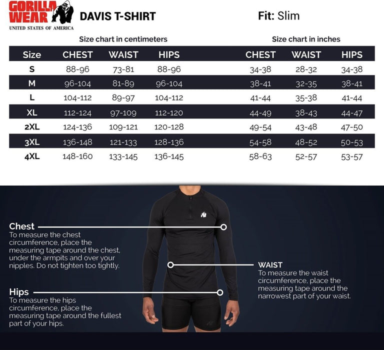 Gorilla Wear Davis T-Shirt Black - T-Shirt at MySupplementShop by Gorilla Wear