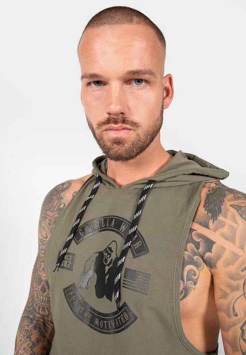 Gorilla Wear Lawrence Hooded Tank Top - Army Green - Medium - Tank Top at MySupplementShop by Gorilla Wear