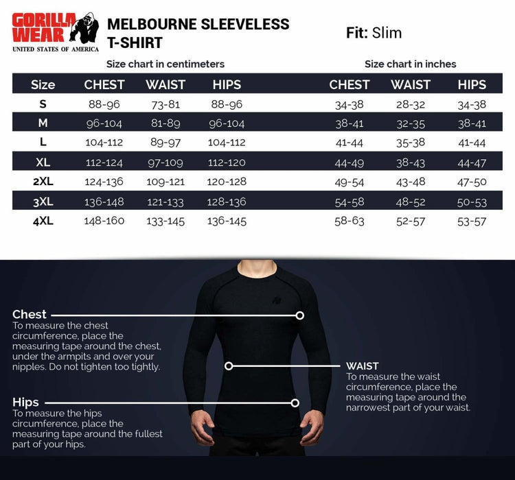 Gorilla Wear Melbourne S/L Hooded T-Shirt - Black - T-Shirt at MySupplementShop by Gorilla Wear