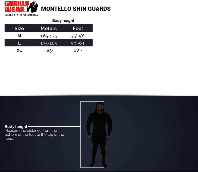 Gorilla Wear Montello Shin Guards - Black - Shin Guards at MySupplementShop by Gorilla Wear