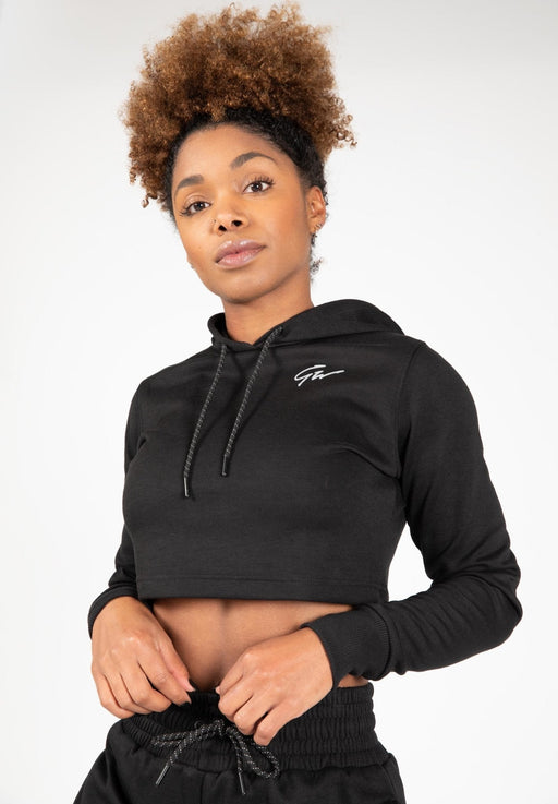 Gorilla Wear Pixley Crop Top Hoodie - Black - Small - Hoodie at MySupplementShop by Gorilla Wear