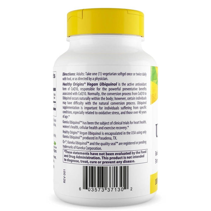 Healthy Origins Vegan Ubiquinol 100mg 60 Softgels - Cellular Health at MySupplementShop by Healthy Origins