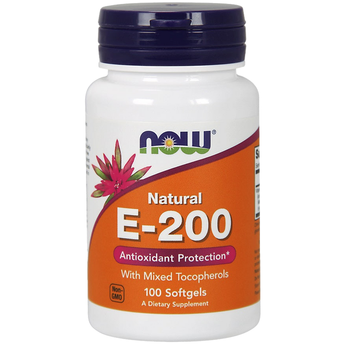 NOW Foods Vitamin E-200 - Natural (Mixed Tocopherols) - 100 softgels