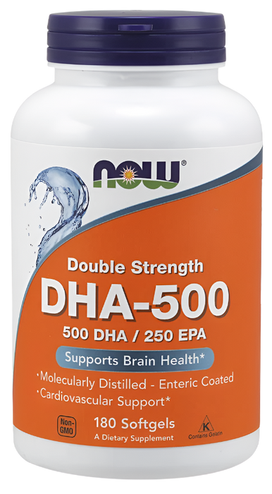 NOW Foods DHA-500, 500 DHA / 250 EPA - 180 softgels