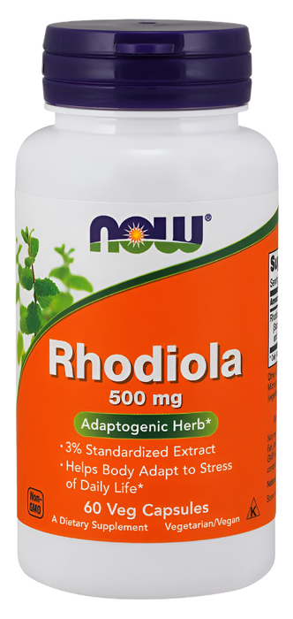 NOW Foods Rhodiola, 500mg - 60 vcaps - Health and Wellbeing at MySupplementShop by NOW Foods