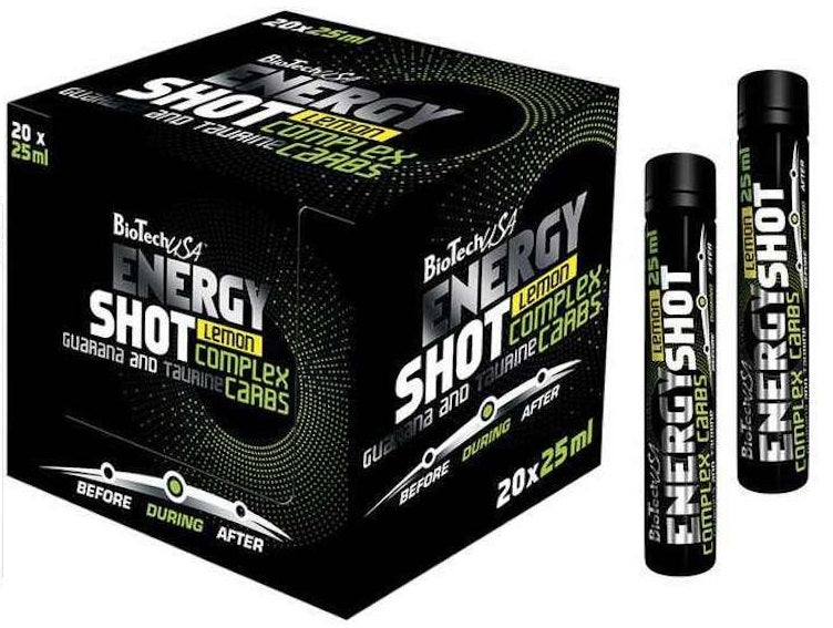 BioTechUSA Energy Shot Lemon  20 x 25 ml. - Pre & Post Workout at MySupplementShop by BioTechUSA