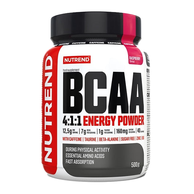 Nutrend BCAA 4:1:1 Energy Powder, Raspberry - 500 grams