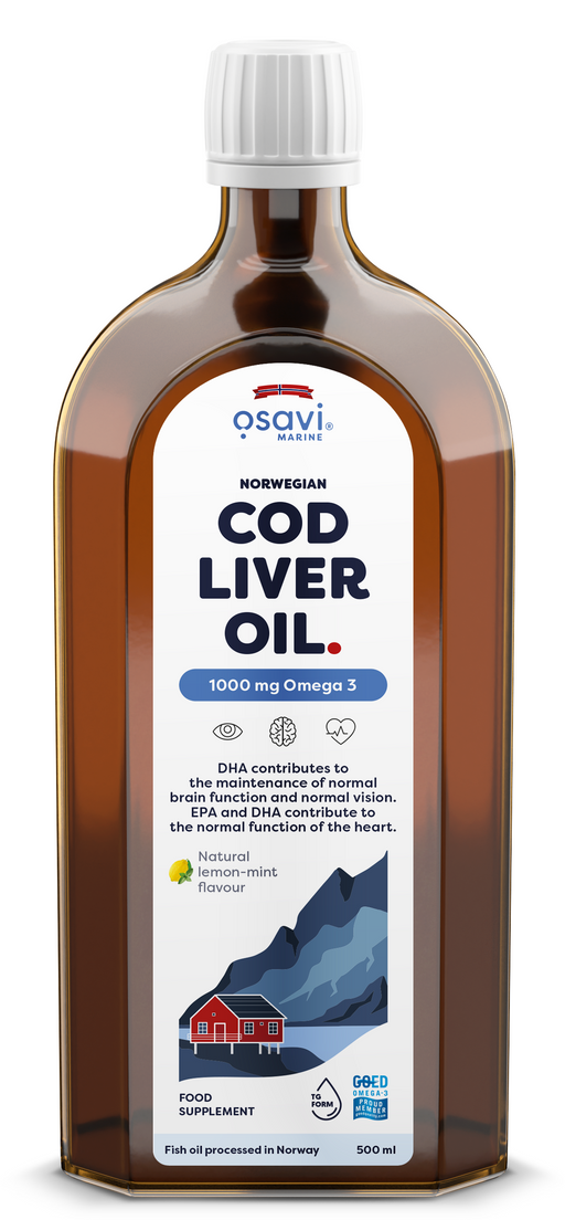 Osavi Norwegian Cod Liver OilMint) - 500 ml. - 1000mg Omega 3 - Sports Nutrition at MySupplementShop by Osavi