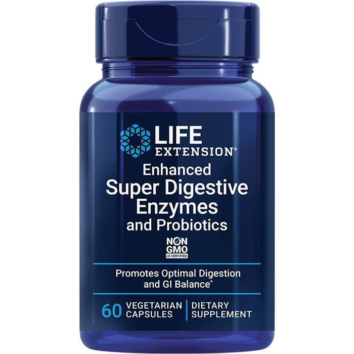 Life Extension Enhanced Super Digestive Enzymes and Probiotics 60 Vegetarian Capsules - Health and Wellbeing at MySupplementShop by Life Extension