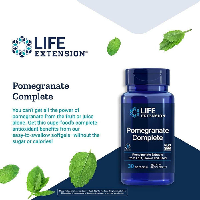 Life Extension Pomegranate Complete 30 Softgels - Health and Wellbeing at MySupplementShop by Life Extension