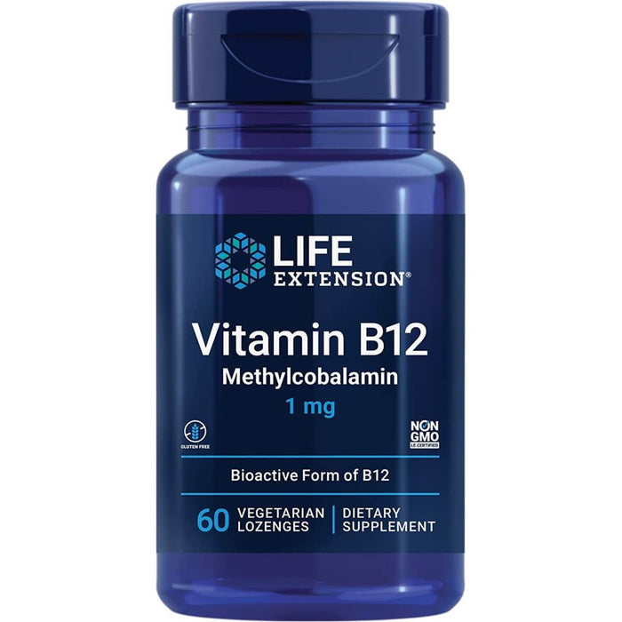 Life Extension Vitamin B12 Methylcobalamin 1 mg 60 Vegetarian Lozenges - Vitamins & Minerals at MySupplementShop by Life Extension