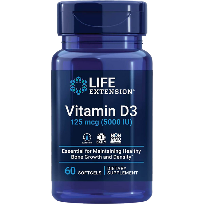 Life Extension Vitamin D3 125 mcg (5000 IU) 60 Softgels