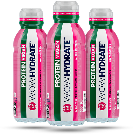 Wow Hydrate Protein Vegan 12x500ml Mixed Berries - Beverages at MySupplementShop by Wow