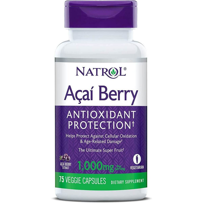 Natrol Acai Berry 1,000mg 75 Veggie Capsules - Health and Wellbeing at MySupplementShop by Natrol