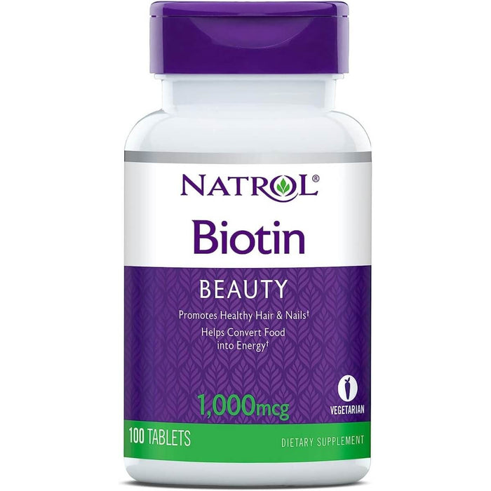 Natrol Biotin 1,000mcg 100 Tablets - Health and Wellbeing at MySupplementShop by Natrol