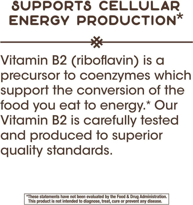 Nature's Way Riboflavin (Vitamin B2) 100mg 100 Capsules - Energy & Vitality at MySupplementShop by Nature's Way