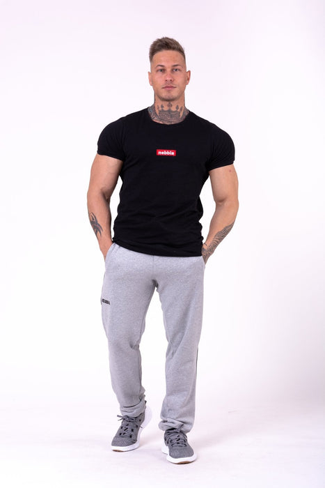 Nebbia Side Stripe Retro Joggers 154 - Grey - Joggers at MySupplementShop by Nebbia