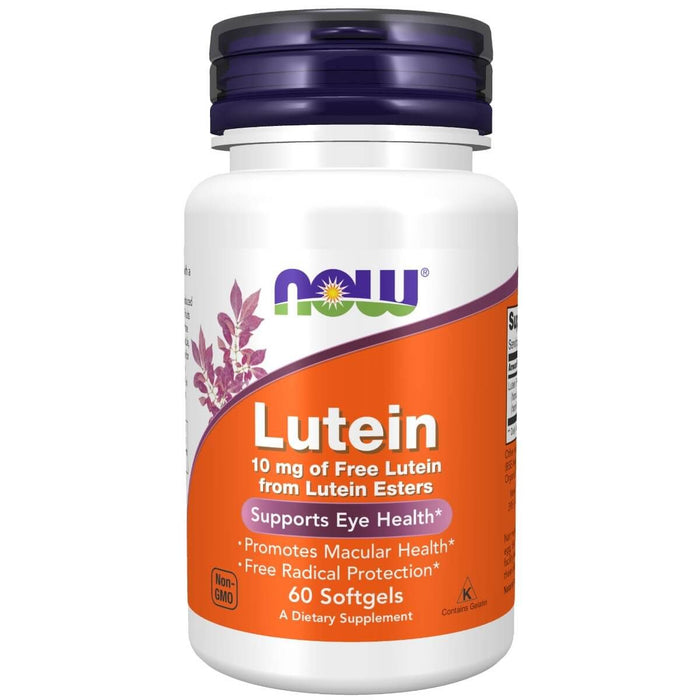 NOW Foods Lutein 10 mg 60 Softgels - Health and Wellbeing at MySupplementShop by NOW Foods