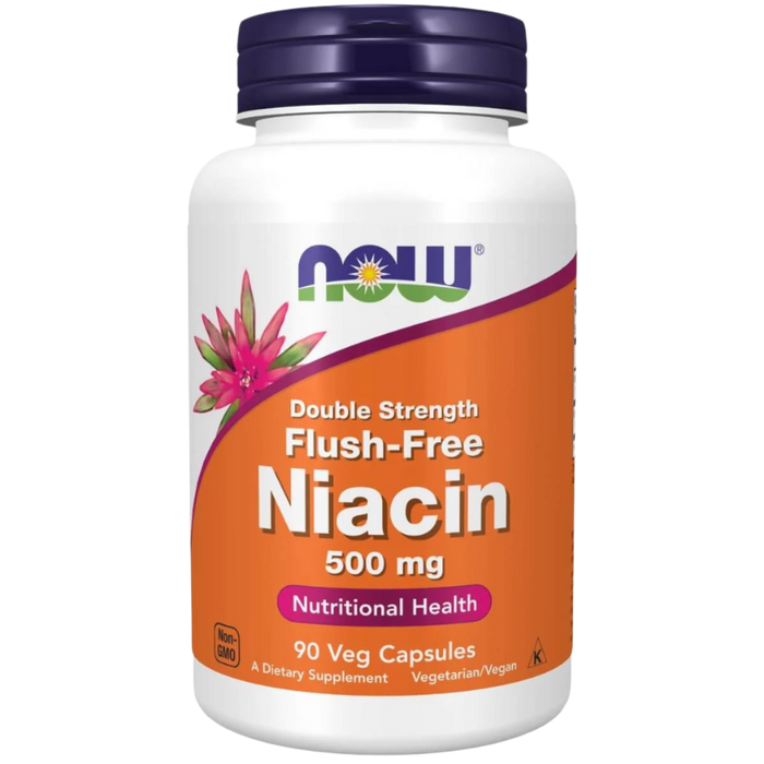 NOW Foods Niacin 500mg, Double Strength Flush-Free 90 Veg Capsules