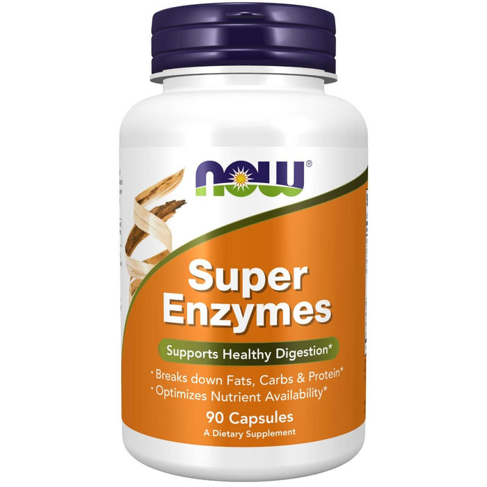 NOW Foods Super Enzymes 90 Capsules - Health and Wellbeing at MySupplementShop by NOW Foods