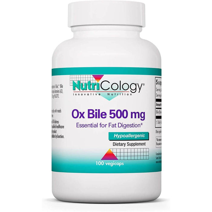 Nutricology Ox Bile 500mg 100 Capsules - Liver Support at MySupplementShop by Optimox