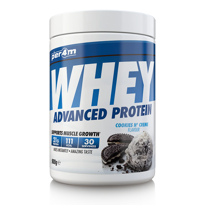 PER4M Whey Protein Powder 900g - 30 Servings | 21g Protein per Serving, Zero Sugar, Gluten-Free