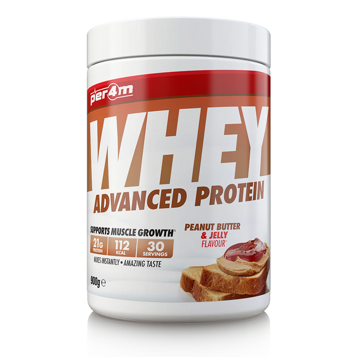 PER4M Whey Protein Powder 900g - 30 Servings | 21g Protein per Serving, Zero Sugar, Gluten-Free
