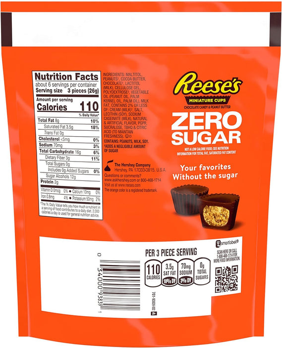 Hershey's Reese's Peanut Butter Cups Zero Sugar - 85g