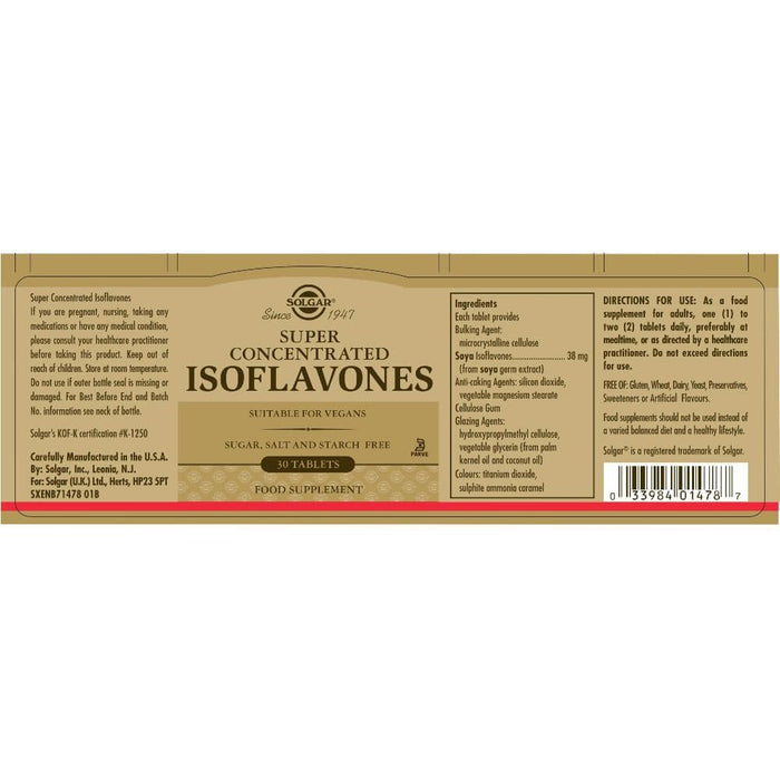 Solgar Super Concentrated Isoflavones Tablets Pack of 30 - Nutritional Supplement at MySupplementShop by Solgar