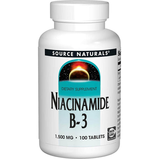 Source Naturals Niacinamide B-3 1500mg 100 Tablets - Digestive Health at MySupplementShop by Source Naturals