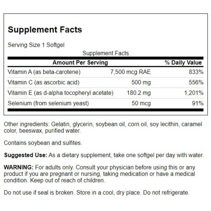 Swanson ACES Vitamins A, C, E and Selenium 60 Softgels - Cellular Health at MySupplementShop by Swanson