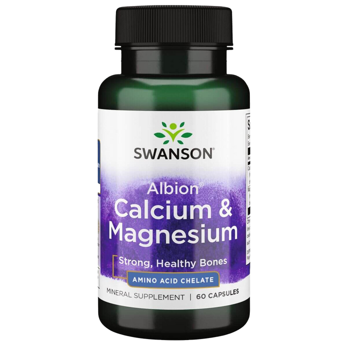 Swanson Albion Calcium & Magnesium 60 Capsules