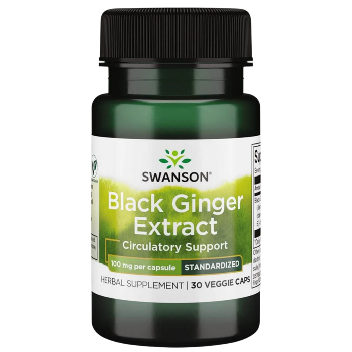 Swanson Black Ginger Extract 100mg 30 Veggie Capsules