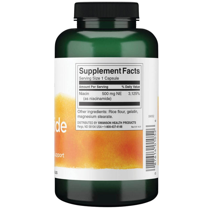 Swanson Niacinamide 500mg 250 Capsules - Vitamins & Minerals at MySupplementShop by Swanson