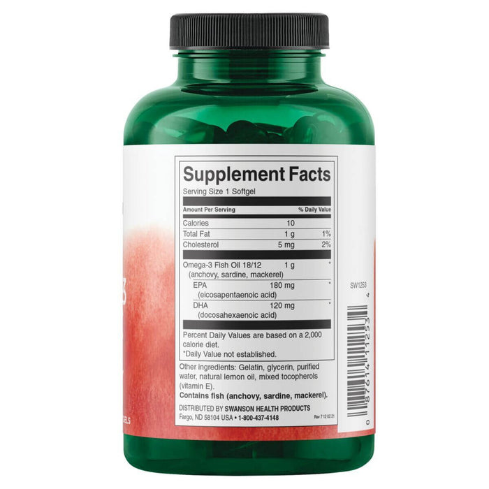 Swanson Omega-3 Fish Oil Lemon Flavor 150 Softgels - Omegas, EFAs, CLA, Oils at MySupplementShop by Swanson