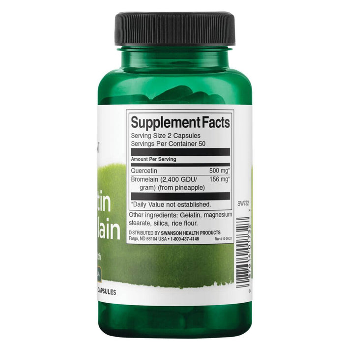 Swanson Quercetin & Bromelain Advanced Formula 100 Capsules - Heart Health at MySupplementShop by Swanson