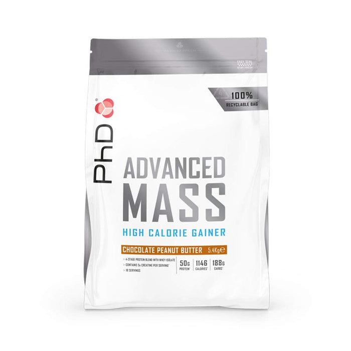 PhD Advanced Mass, Chocolate Peanut Butter - 5400 grams - Weight Gainers & Carbs at MySupplementShop by PhD