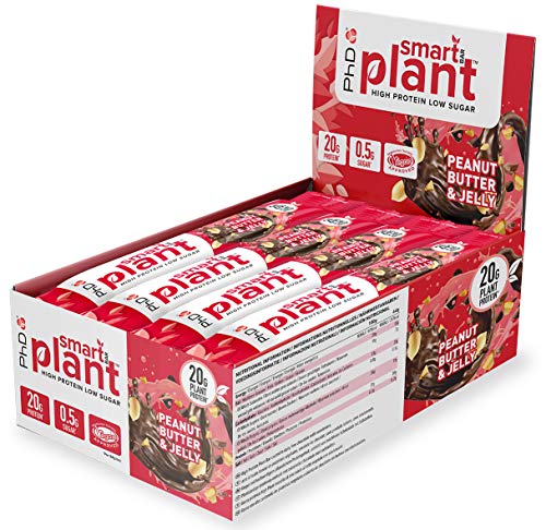 PhD Smart Bar Plant Vegan protein bar Peanut Butter & Jelly-12 Bars - Default Title - Protein at MySupplementShop by PhD