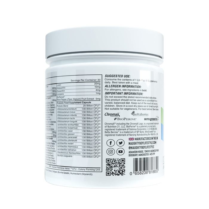 Naughty Boy Prime Life Pac 30 Servings - Health and Wellbeing at MySupplementShop by Naughty Boy