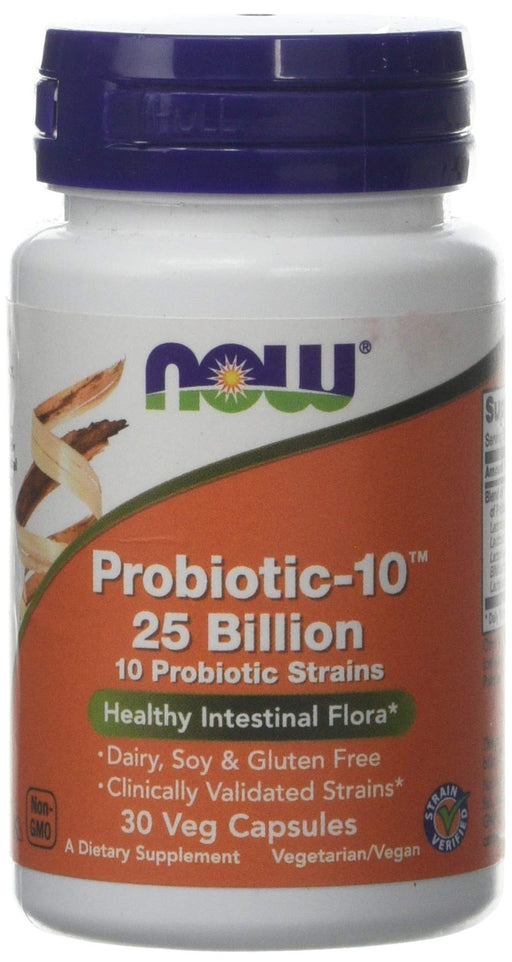 NOW Foods Probiotic-10, 25 Billion - 30 vcaps - Health and Wellbeing at MySupplementShop by NOW Foods