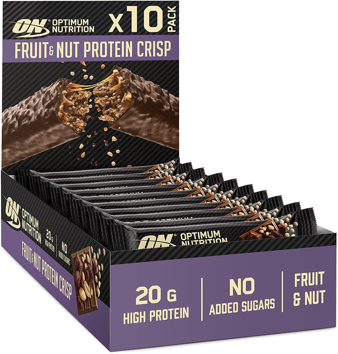 Optimum Nutrition Protein Crisp Bar 10 x 65g - Sports Nutrition at MySupplementShop by Optimum Nutrition