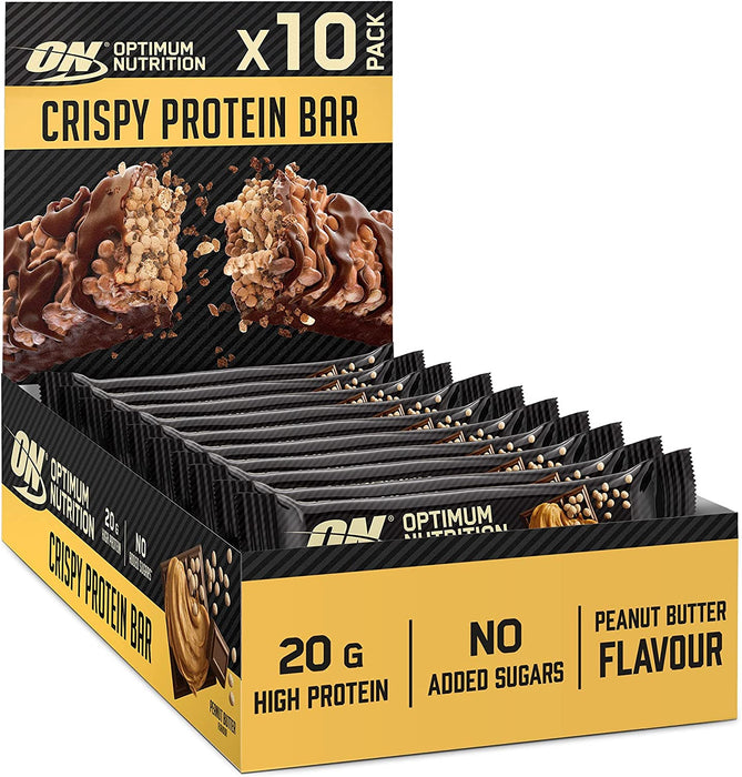 Optimum Nutrition Protein Crisp Bar 10 x 65g - Sports Nutrition at MySupplementShop by Optimum Nutrition