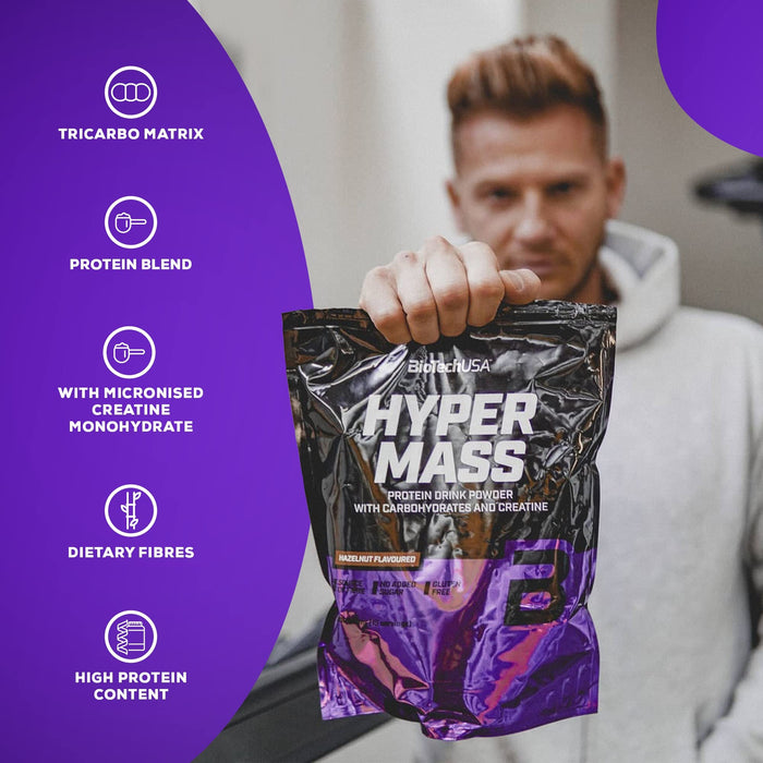 BioTechUSA Hyper Mass, Hazelnut - 1000 grams - Weight Gainers & Carbs at MySupplementShop by BioTechUSA