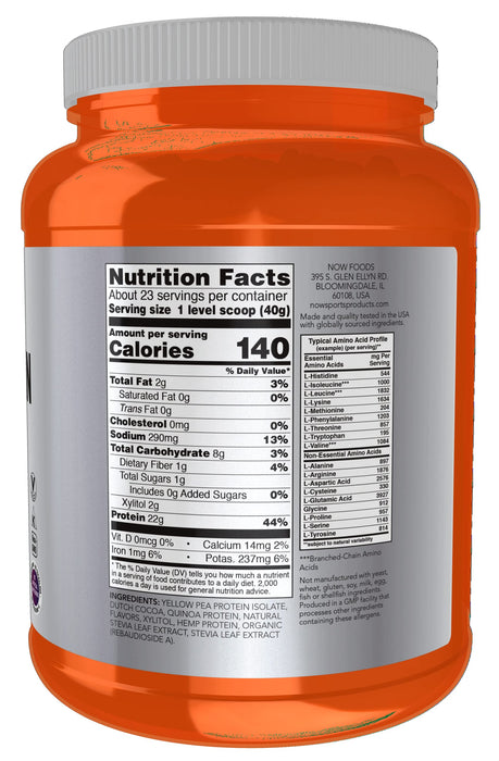 NOW Foods Plant Protein Complex, Chocolate Mocha - 907g - Protein at MySupplementShop by NOW Foods