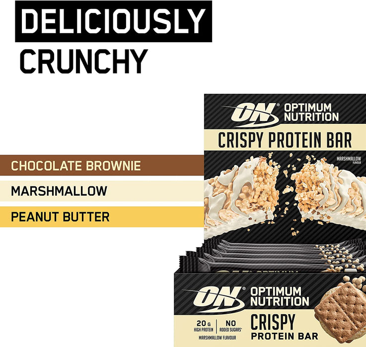 Optimum Nutrition Protein Crisp Bar 10 x 65g - Sports Nutrition at MySupplementShop by Optimum Nutrition