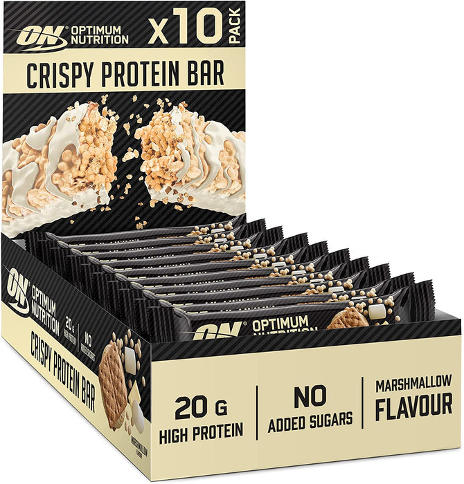 Optimum Nutrition Protein Crisp Bar 10 x 65g - Sports Nutrition at MySupplementShop by Optimum Nutrition