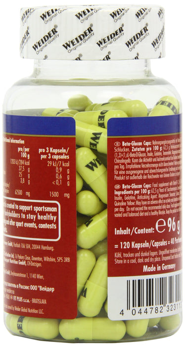 Weider Beta-Glucan - 120 caps - Health and Wellbeing at MySupplementShop by Weider