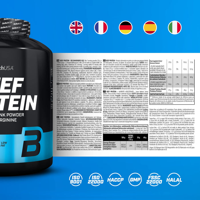 BioTechUSA Beef Protein, Strawberry - 1816 grams - Protein at MySupplementShop by BioTechUSA